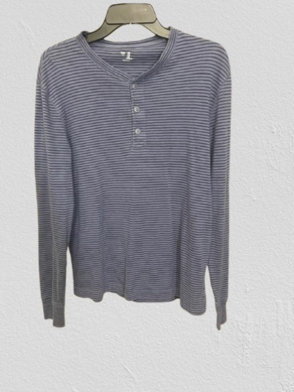 GAP Blue Striped Long Sleeve Henley Shirt Size M